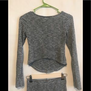 2pc grey skirt set